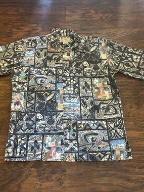 Reyn Spooner Mele Kalikimaka Surfing Santa Limited Ed Hawaiian Shirt Button-up M
